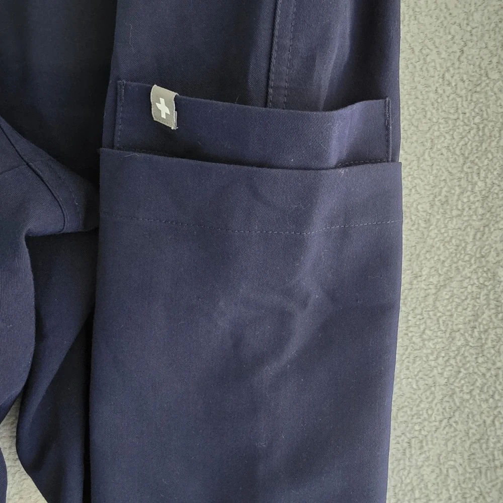FIGS Scrub Pants Navy Blue L Technical Collection Drawstring Pockets